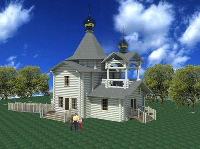 Строительство деревянного храма в парке Русской православной духовной семинарии во Франции